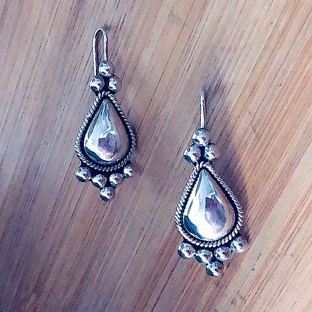 $122 Vintage Estate Earrings Sterling Silver Marked Cii 925 Mexico